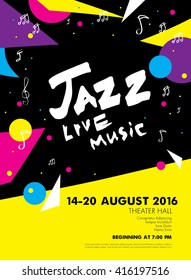 Jazz festival - live music. Poster template design