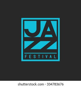 Jazz festival mockup poster lettering, musical t-shirt print graphic design element, flyer club background