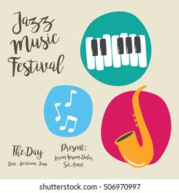 Jazz festival music concert poster template