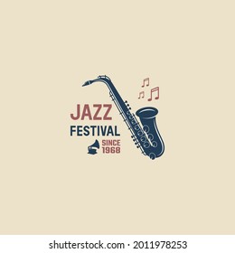 jazz festival music emblem simple vector