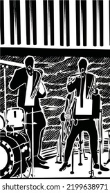 Jazz festival jazz music poster vector illustration;