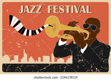 Jazz festival poster in retro style