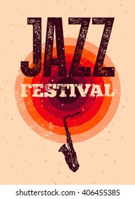 Jazz Festival poster. Retro typographical grunge vector illustration.