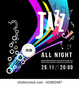 Jazz festival poster template. Jazz music. Saxophone. International Jazz Day. Vector design element.