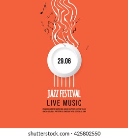 Jazz festival poster template. Jazz music. Saxophone. International Jazz Day. Vector design element.