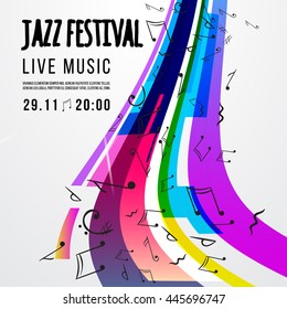 Jazz festival poster template. Jazz music. Saxophone. International Jazz Day. Vector design element.