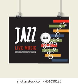 Jazz festival poster template. Jazz music. Saxophone. International Jazz Day. Vector design element.