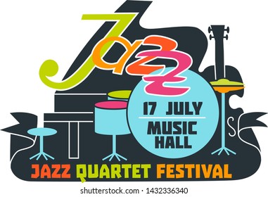 Jazz festival vector music concert logo musical instrument logotype musician playing saxophone sound art badge festival performance emblem isolated on white background