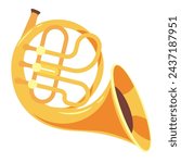 jazz french horn instrument illustration vector