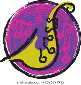 jazz grunge saxofone sobre áspero esboçado espiral e notas musicais criativo gravação estúdio logo ícone design vetor ilustração design gráfico recurso