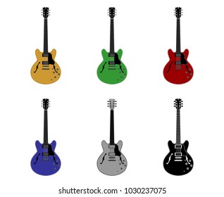 jazz guitar set vector illustration