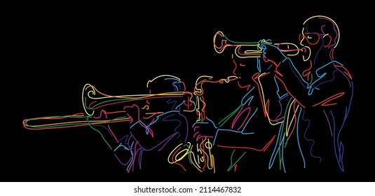 Jazz horn section vector illustration