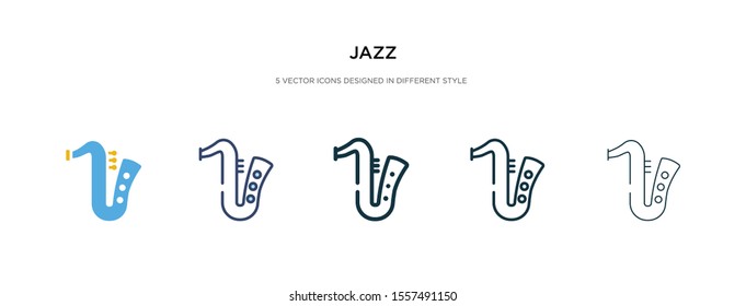 jazz icon in different style vector illustration. two colored and black jazz vector icons designed in filled, outline, line and stroke style can be used for web, mobile, ui