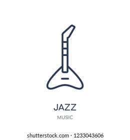 Jazz icon. Jazz linear symbol design from music collection. Simple outline element vector illustration on white background