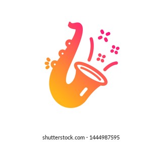 Jazz icon. Saxophone Musical instrument sign. Music symbol. Classic flat style. Gradient jazz icon. Vector