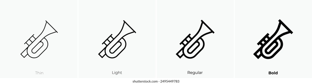 Jazz icon. Thin, Light Regular And Bold style design isolated on white background