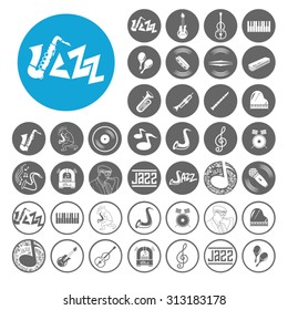 Jazz icons set. Illustration EPS10