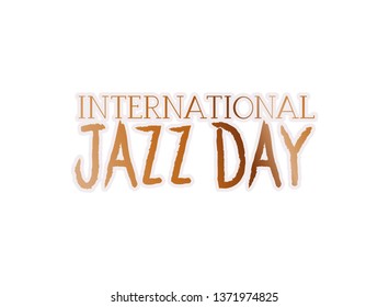 jazz international day label isolated icon