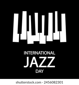 Jazz international day piano keys, vector art illustration.