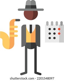 Jazz isolated design element stock illustration. Vector on a white background