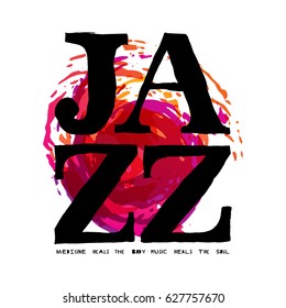 jazz letters and wine splashes poster