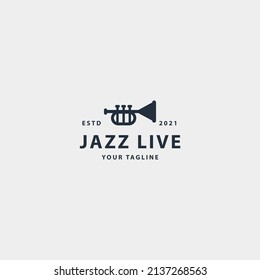 Símbolo de signo de icono Jazz Live símbolo de hipster vintage diseño vectorial ilustración