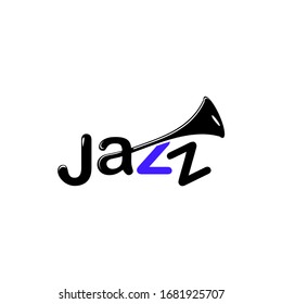 Jazz logo With saksofon concept design vector template