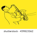 jazz Man. Man playing saxophone. 