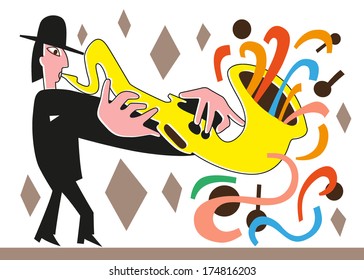 jazz man - vector illustration