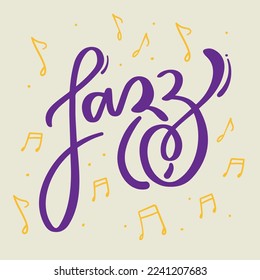 Jazz en letras modernas. vector.