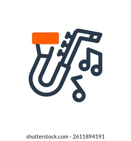 Jazz Music for Audio Streaming Vector Icon