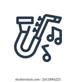Jazz Music for Audio Streaming Vector Icon