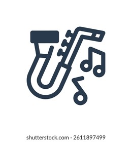 Jazz Music for Audio Streaming Vector Icon