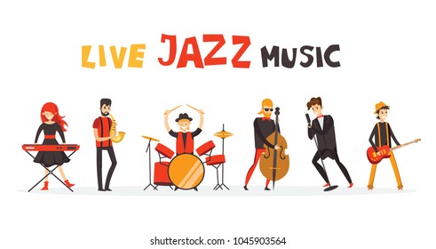 Jazz music background with musicians