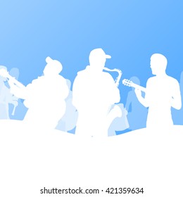 Jazz music band vector background illustration 