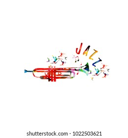 Jazz music colorful background. Jazz music festival poster. Word jazz with saxophone isolated vector illustration. Music instrument vector