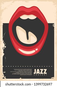 Jazz music concert retro poster design