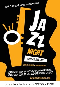 jazz music event poster flyer social media post template design