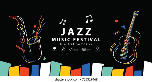 Jazz music festival banner poster illustration vector  Background concept 