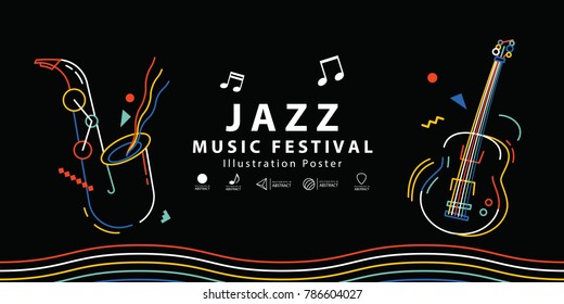 Jazz music festival banner poster illustration vector. Music concept.