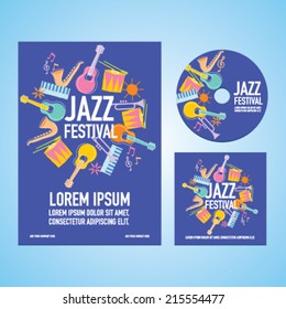 Jazz Music Festival Poster Advertisement with music instruments