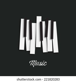Jazz music festival, poster background template. Music piano keyboard. Can be used as poster element or icon. Vector illustration.