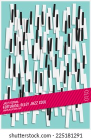 Jazz music festival, poster background template. Vector design.