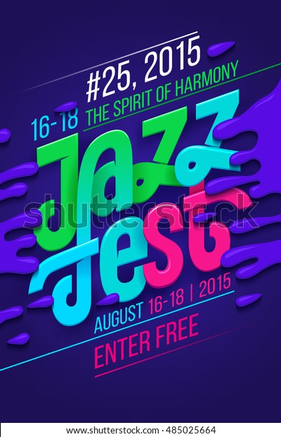 Jazz Music Festival Poster Design Template Stock Vektorgrafik Lizenzfrei