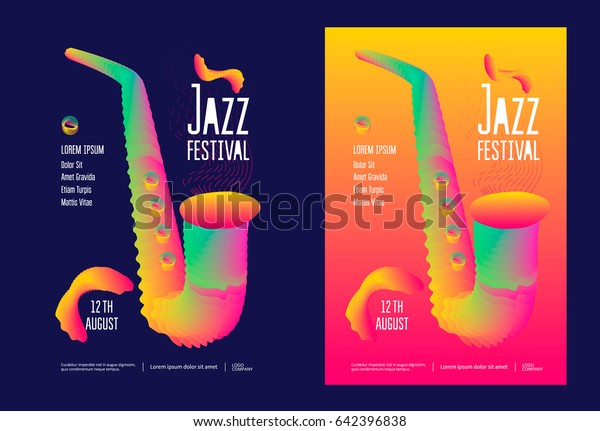 Jazz Music Festival Poster Design Template Stock Vector Royalty Free 642396838