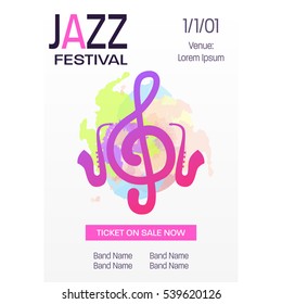 Jazz music festival poster template