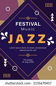 Jazz Music Flyer Poster Template With Geometric Style