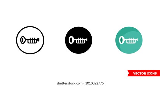 Jazz music genre icon of 3 types: color, black and white, outline. Isolated vector sign symbol.