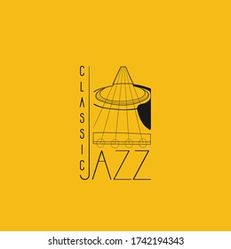 jazz music guitar and yellow background