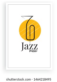 Jazz music icon vector, jazz music symbol illustration, isolated on white background, wall decals, poster design, 